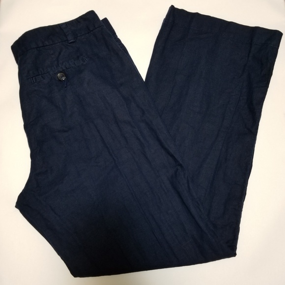 Banana Republic Factory Pants - Banana Republic Dark Blue Linen Blend Pants
